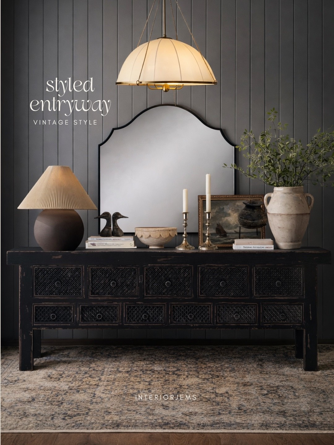 Moody entryway console table love this oversized mirror from Home Depot. It comes in a couple different sizes new table lamp from rejuvenations, polished nickel, candlestick holders, vase with artificial greenery, vintage style, pendant, light, new lighting, designer, lighting, along buffet table, Moody Entryway.

#LTKSaleAlert #LTKHoliday #LTKHome