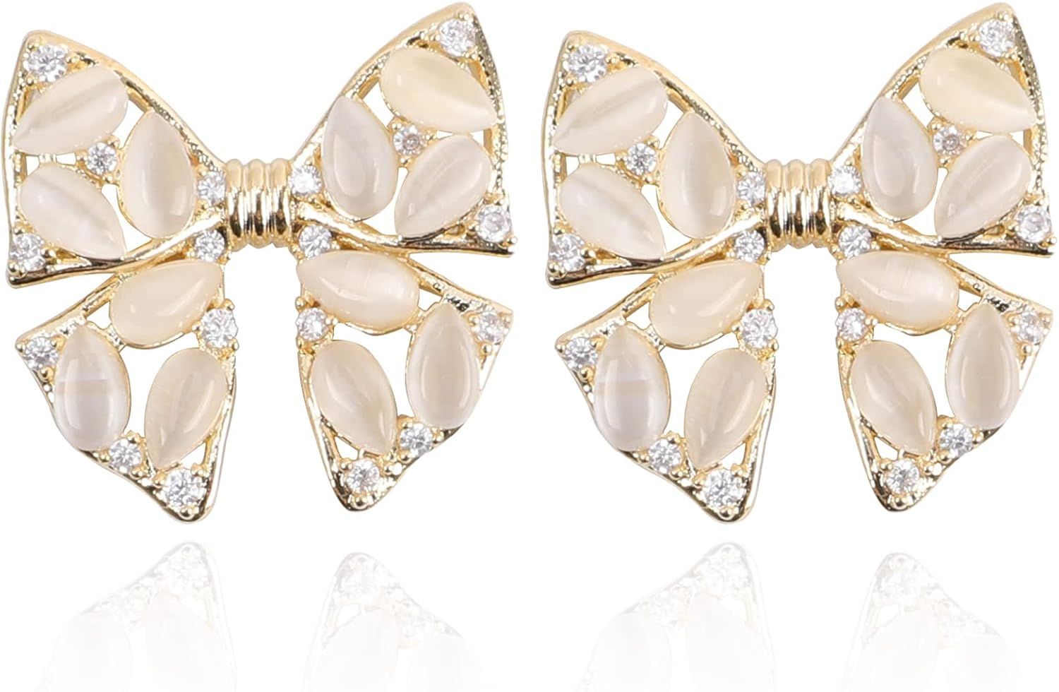 IDEAJOY Christmas Gold Bow Earrings for Women Girls Delicate Tiny Bowknot Bow Tie Stud Earrings C... | Amazon (US)