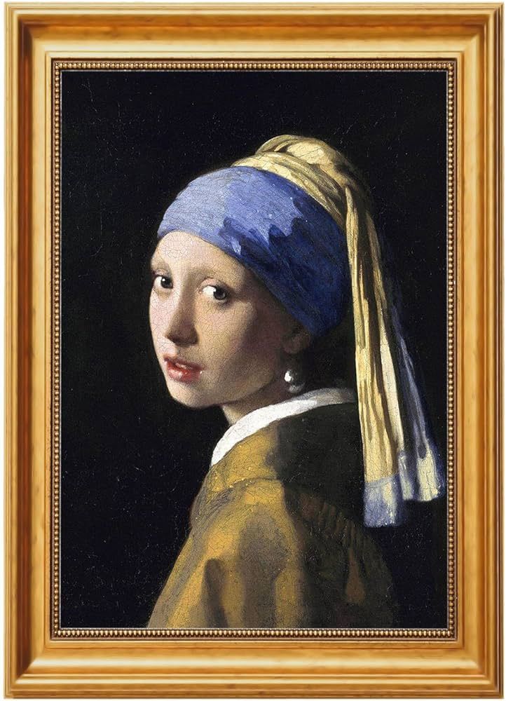 ELITEART-Girl with a Pearl Earring By Johannes Vermeer Giclee Framed Art Canvas Prints-Framed Siz... | Amazon (US)