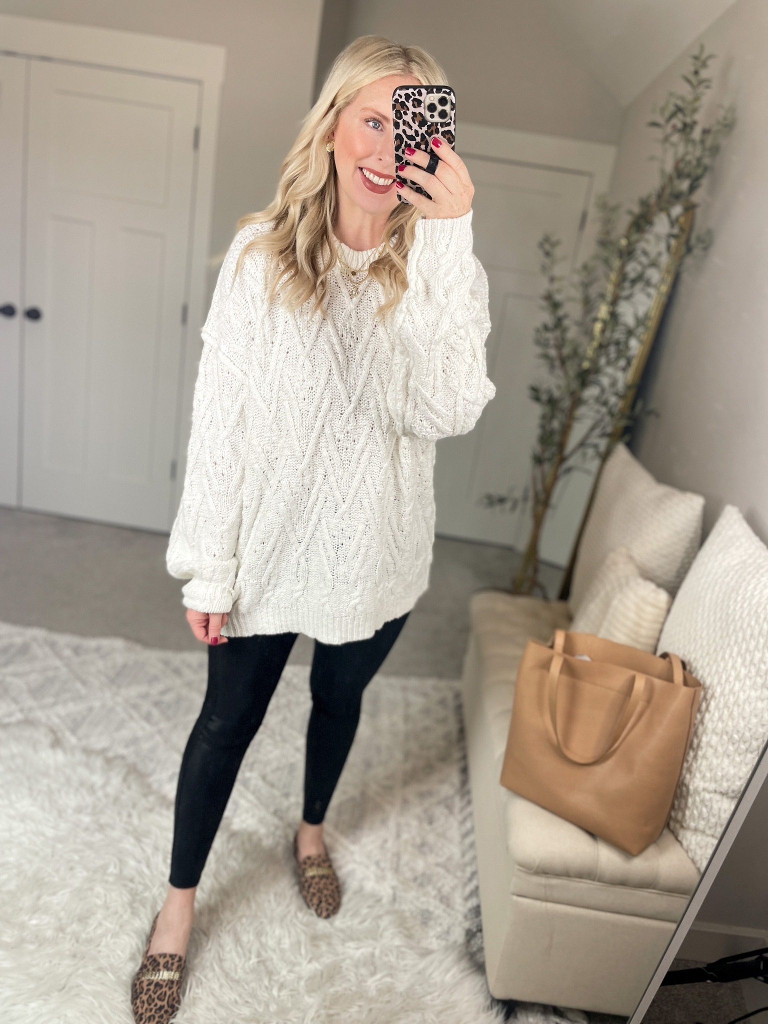 Nsale try on 
Free people sweater- medium 
Spanx faux leather leggings- medium 

#LTKunder100 #LTKxNSale #LTKsalealert