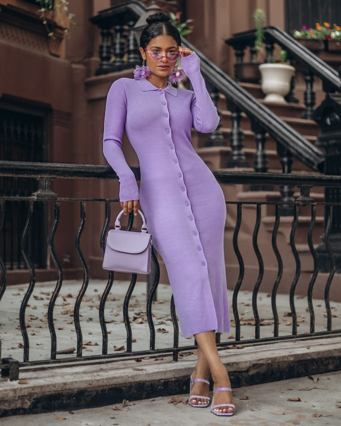 The Drop Women's Jaxon Rib Button Down Sweater Dress | Amazon (US)