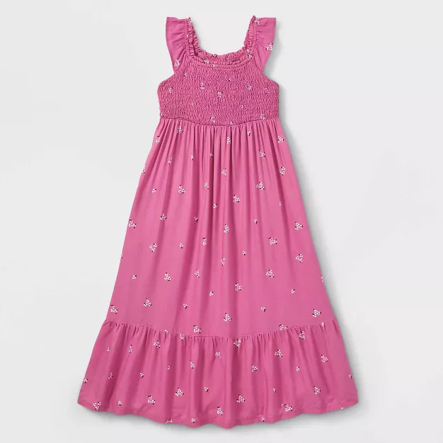 Girls' Floral Sleeveless Woven Maxi Dress - Cat & Jack™ | Target