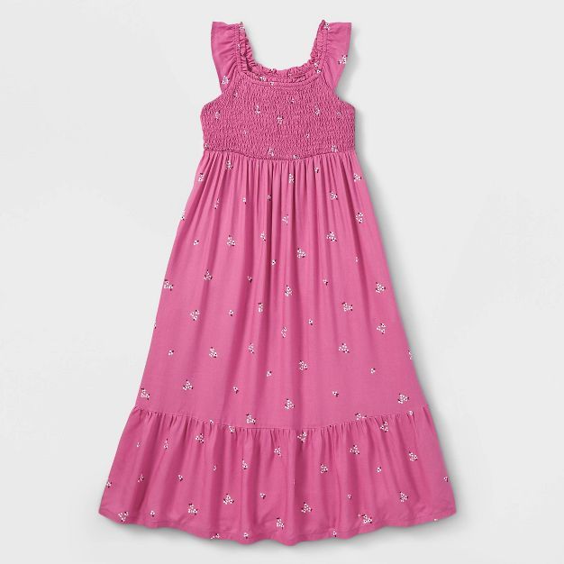 Girls' Floral Sleeveless Woven Maxi Dress - Cat & Jack™ | Target