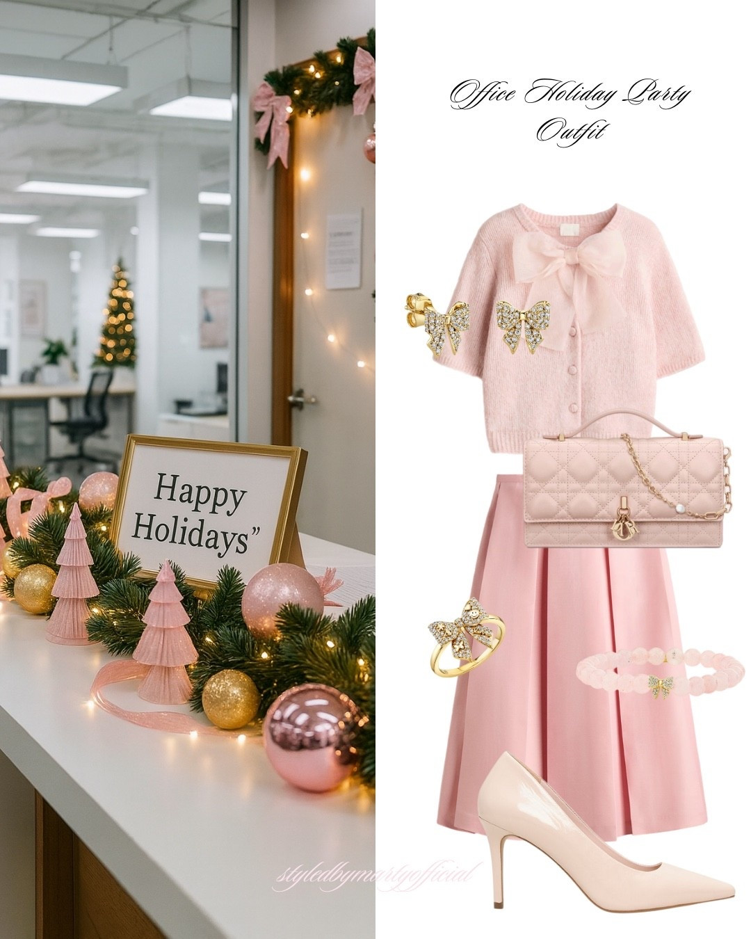 Office Holiday Party Outfit💼🎄


Holiday fashion, holiday party attire, party attire, holiday outfit, Christmas outfit, pink outfit, pink holiday, pink cardigan, pink skirt, pink pumps, feminine outfit, feminine style, classy style, bow earrings, bow ring, bow pink bracelet, gold bow jewels 

#LTKHoliday #LTKFindsUnder100 #LTKootd