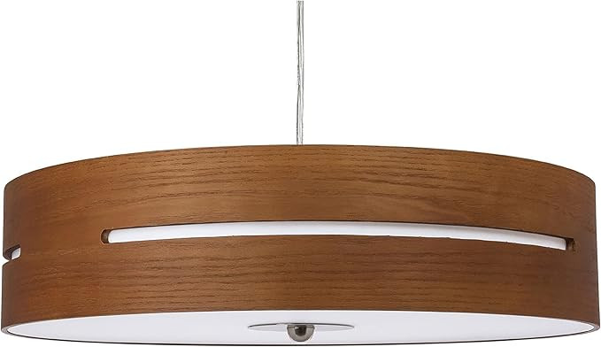 Sunlite 88672 20" LED Hanging Pendant, Mid-Century Modern Wood Drum Fixture, Adjustable 3 CCT 300... | Amazon (US)