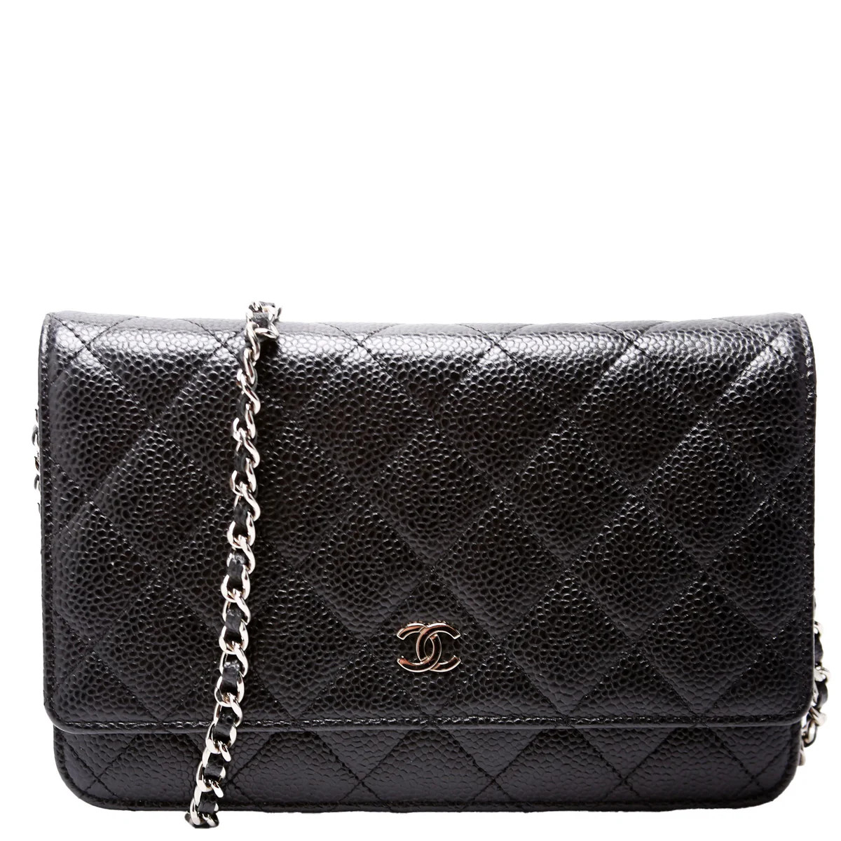 WOC Classic Quilted Caviar Black | Keeks Designer Handbags