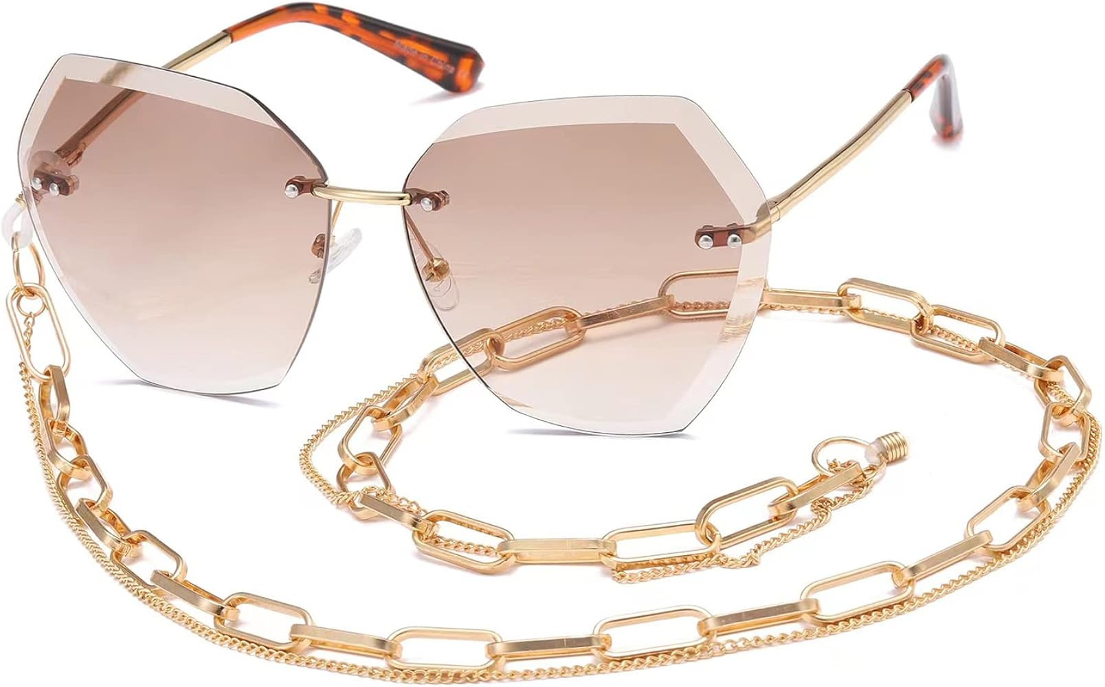 AEVOGUE Sunglasses For Women Oversized Rimless Diamond Cutting Lens Sun Glasses AE0534 | Amazon (US)