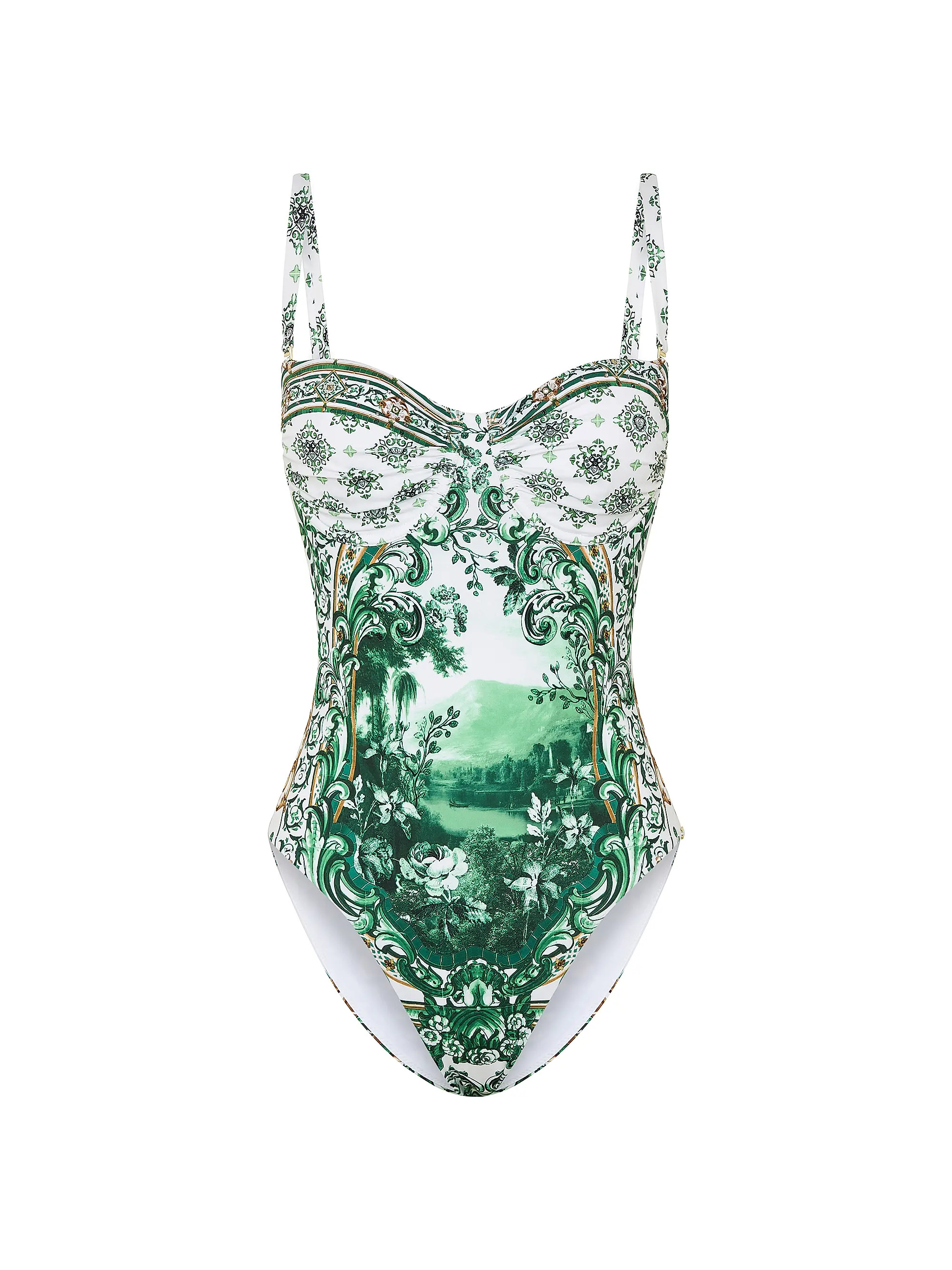 Camilla Printed Ruched One-Piece Swimsuit | Saks Fifth Avenue | Saks Fifth Avenue