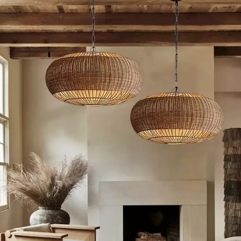 LittleGlovo Large Farmhouse Rattan Pendant Light | Walmart (US)