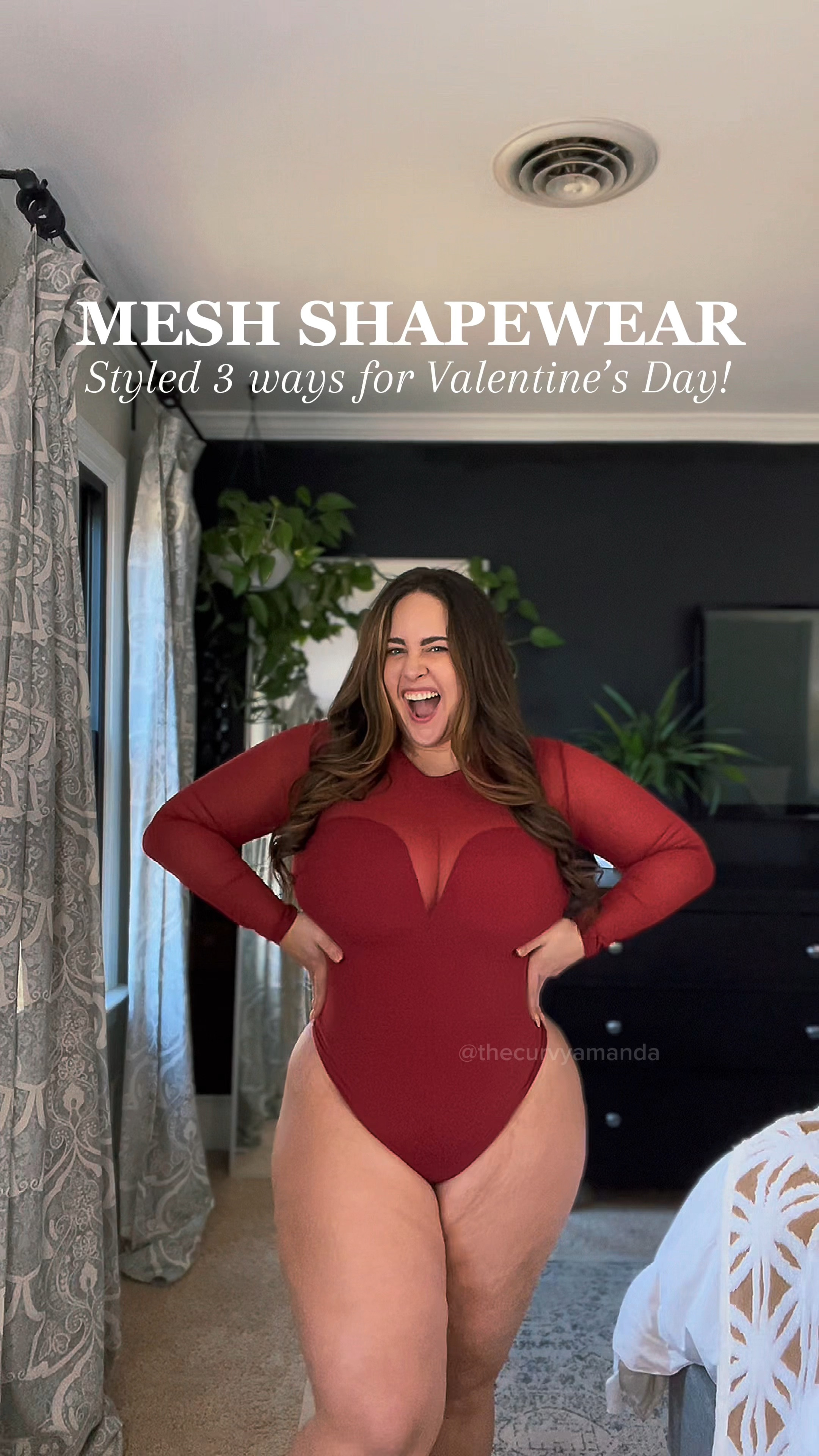 Midsize Valentines Outfit Ideas 

Mesh shapewear bodysuit with built in bra, shown in size XXL, thong back. 

Skirts size XL, jeans size 16 

#LTKmidsize #LTKsalealert #LTKfindsunder50