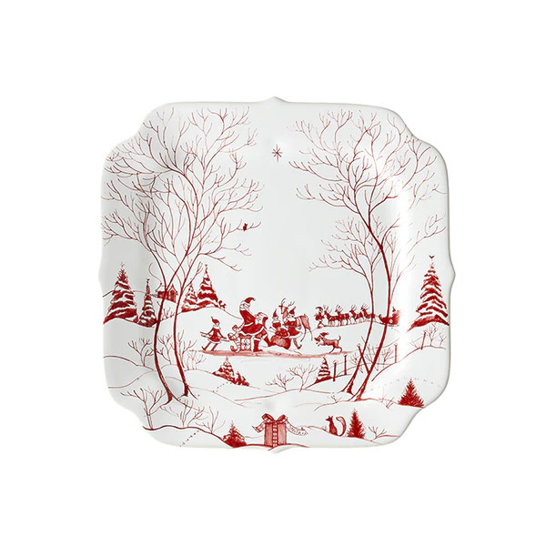 Country Estate Winter Frolic Ruby Santa’s Cookie Tray Naughty and Nice List | Caitlin Wilson Design