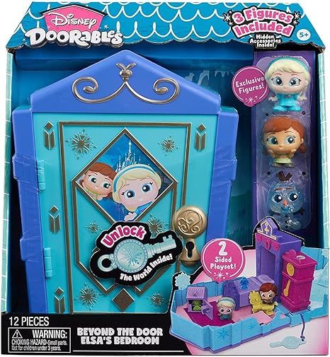Disney Doorables Beyond the Door Elsa’s Bedroom Playset, Includes 3 Exclusive Disney Frozen Fig... | Amazon (US)