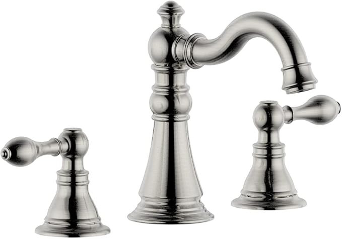 Derengge 8 Inch Two-Handle Widespread Bathroom Faucet with Pop up Drain, Brushed Nickel Bathroom ... | Amazon (US)