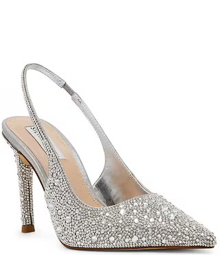 Steve Madden Reyes Rhinestone Leather Slingback Stiletto Pumps | Dillard's | Dillard's