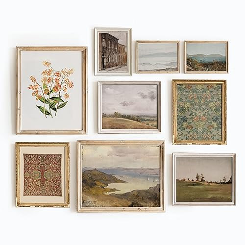 Set Of 9 French Country Prints Wall Decor - Landscape Wall Art French Country Decor, Vintage Wall... | Amazon (US)
