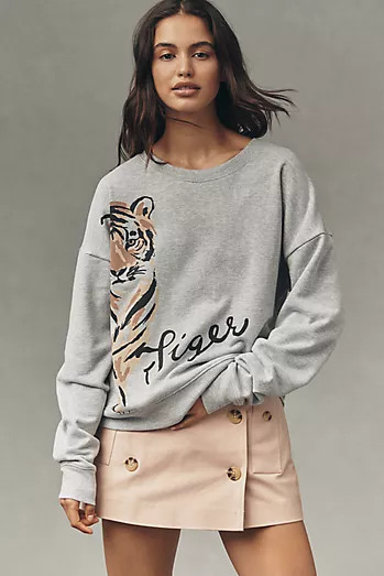 By Anthropologie Embroidered Layered Twofer Pullover | Anthropologie (US)