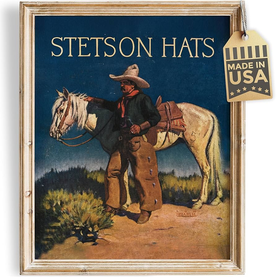 Stetson Hats Art Print - 11x14 (Unframed) | Vintage Charm for Modern Spaces | Vintage Decor | Far... | Amazon (US)