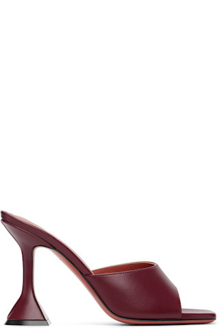 Burgundy Lupita 95 Slipper Heeled Sandals | SSENSE