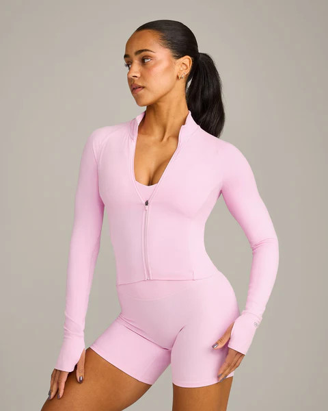 SoftMotion™ Mid Jacket with Gray Logo 
 Chalk Pink | Oner Active (UK / US)