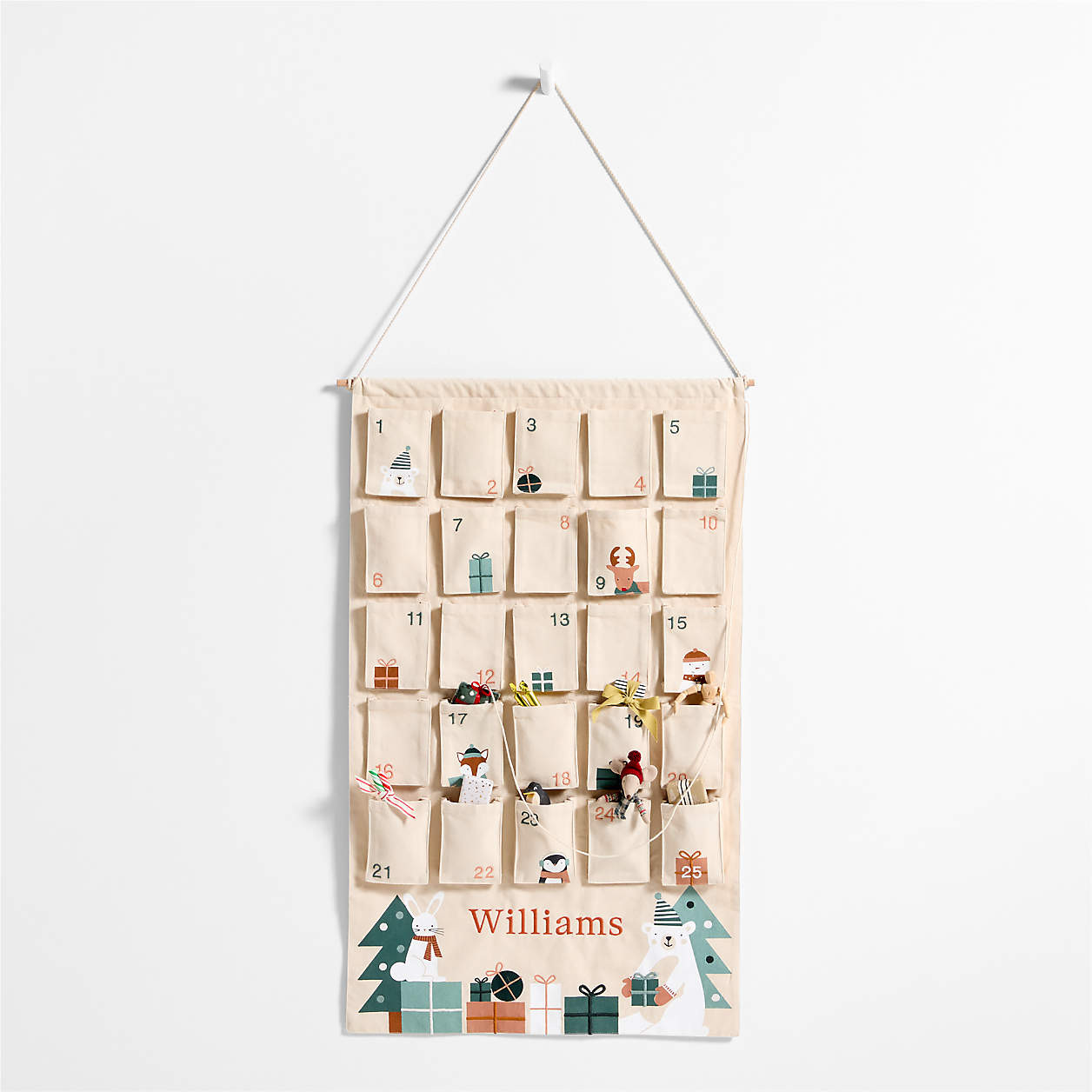 Wonderland Bear and Bunny Hanging Kids Christmas Advent Calendar + Reviews | Crate & Kids | Crate & Barrel