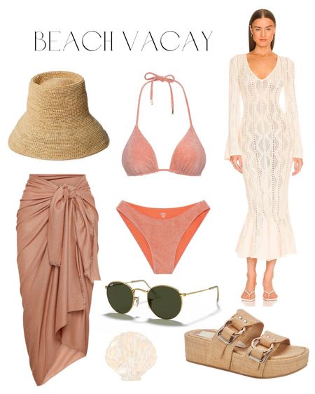 Beach vacation outfit // bikini // swimwear // swim // swimsuit // shimmer bikini // Monday Swimwear // crochet maxi dress // beach coverup // beach dress // pool coverup // pool day // vacation outfit // vacay outfit // resort wear // 

#LTKstyletip #LTKswim