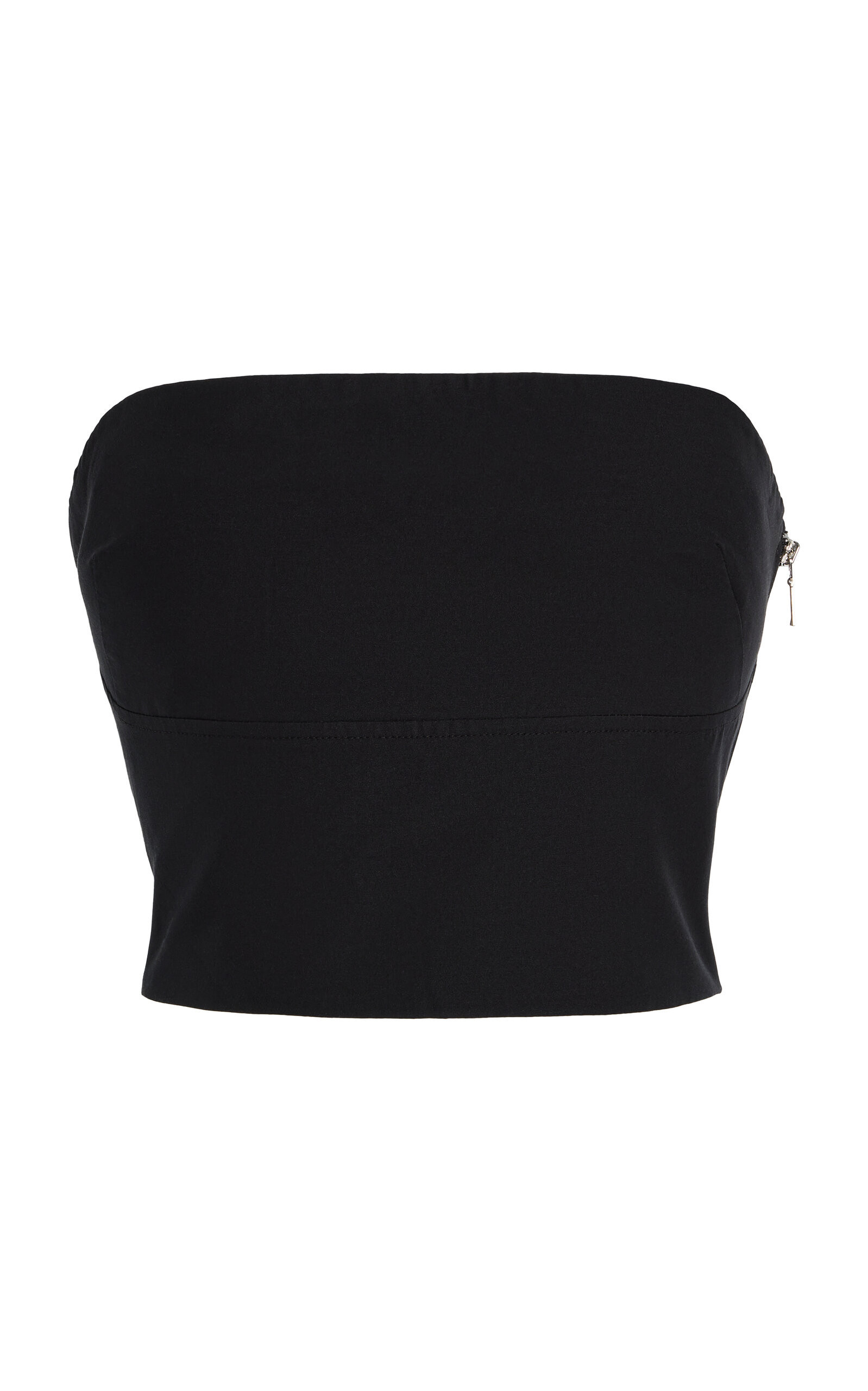 Matteau - Exclusive Strapless Cotton-Silk Top - Black - 4 - Moda Operandi | Moda Operandi (Global)