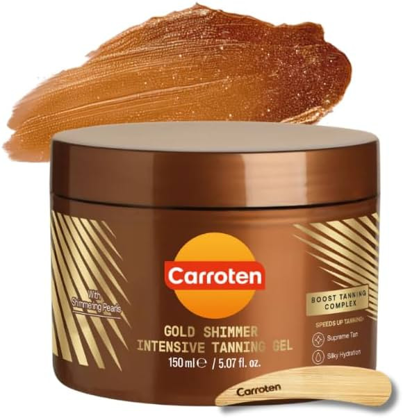 Carroten Gold Shimmer Intensive Tanning Gel | Browning Tan Accelerator | Non-Greasy, Water-Resist... | Amazon (US)