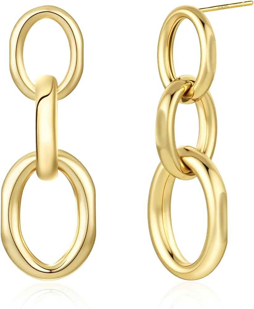 14K Gold Plated Drop Dangle Earrings for Women with 925 Sterling Silver Posts Hypoallergenic Mult... | Amazon (US)