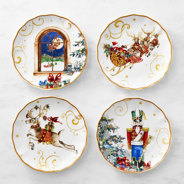 'Twas the Night Before Christmas Appetizer Plates, Mixed, Set of 4 | Williams-Sonoma