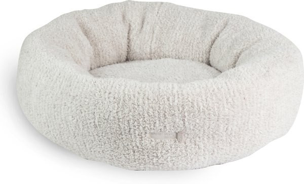 BAREFOOT DREAMS CozyChic Round Dog Bed, Pearl/Silver, Small - Chewy.com | Chewy