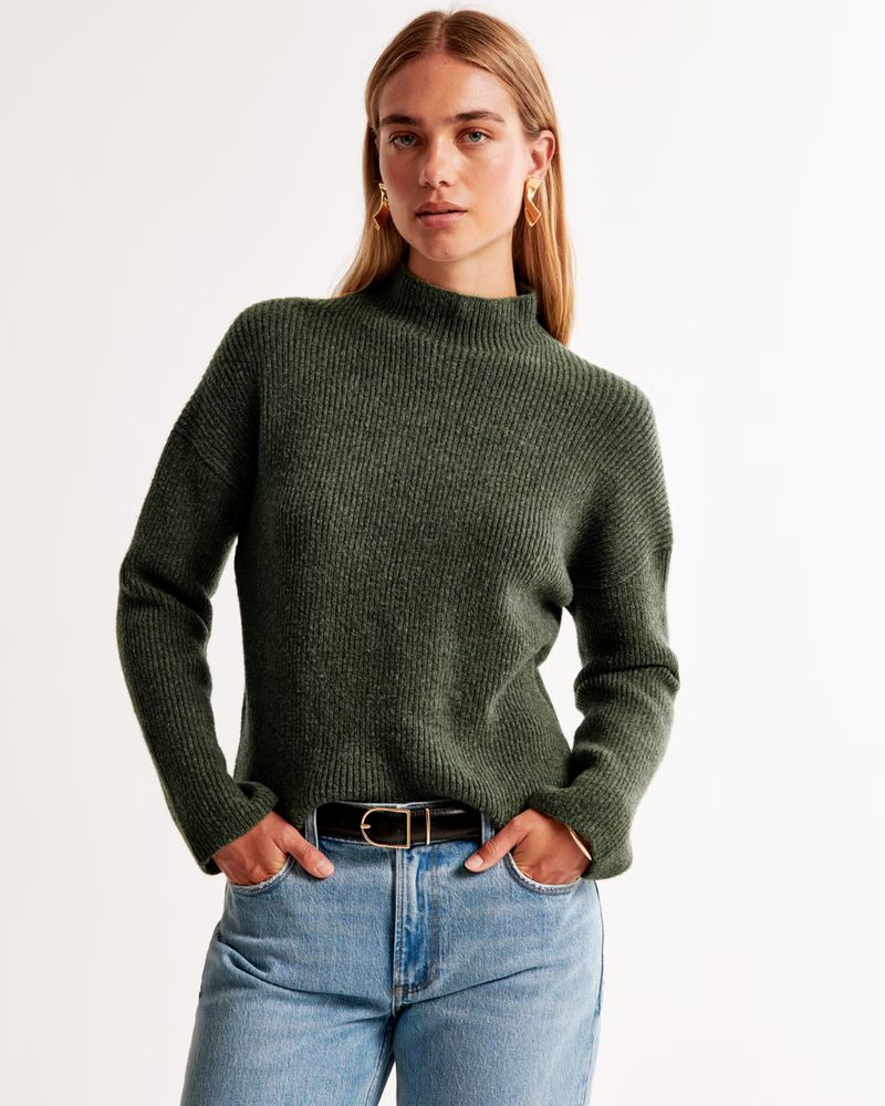 Women's Easy Funnel Neck Sweater | Women's Tops | Abercrombie.com | Abercrombie & Fitch (US)