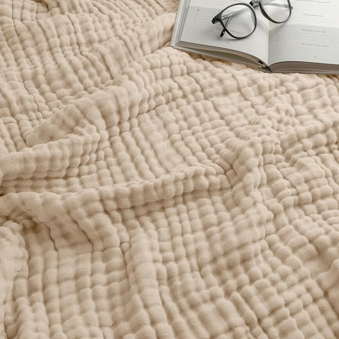 Comfy Cubs Muslin Blanket for Adults King 108" x 90" - 6 Layer Soft, Breathable & Lightweight Mus... | Amazon (US)