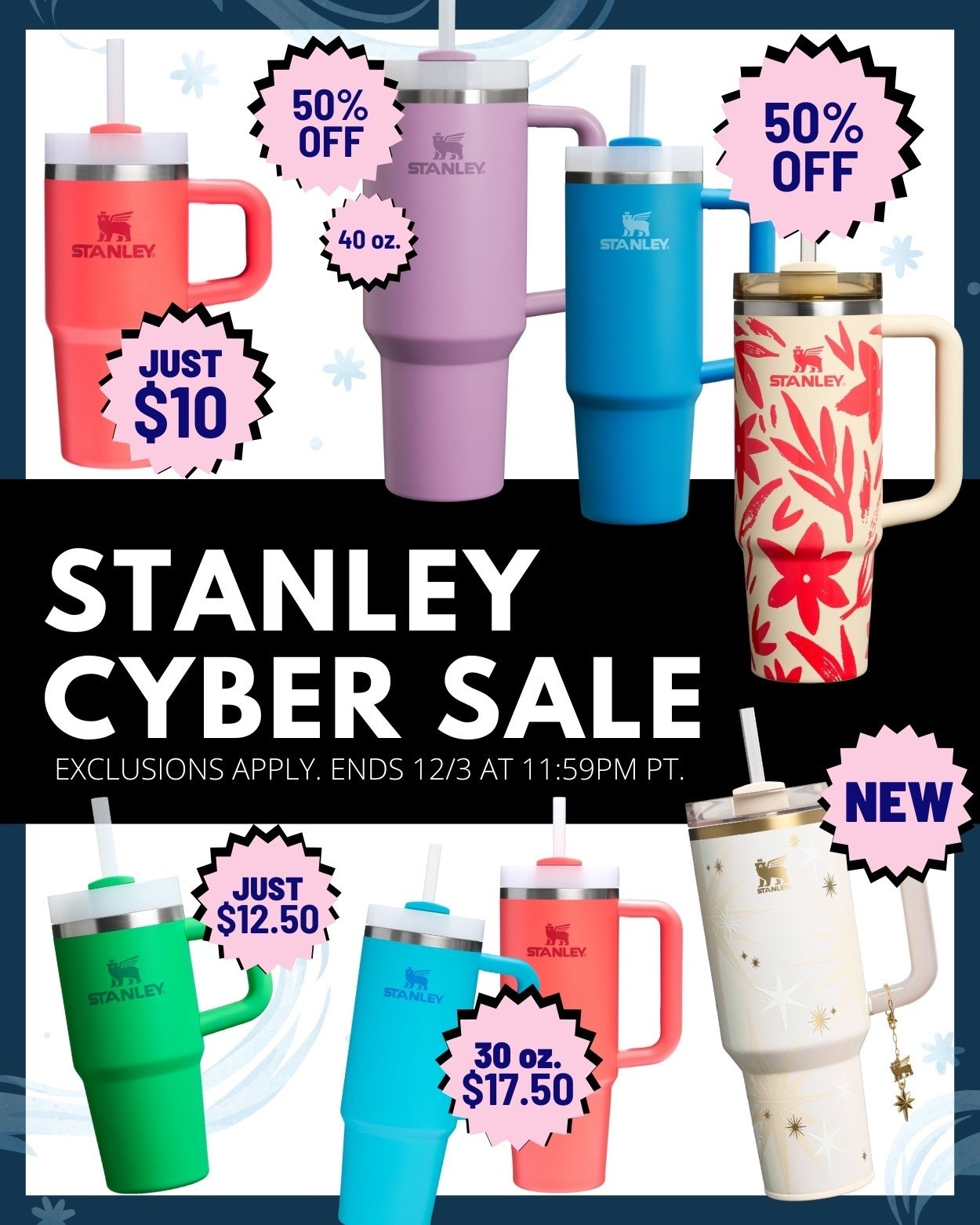 🚨 Cyber Monday STANLEY DEAL ALERT! 🚨 Our fave Stanley Quenchers are ON SALE today only and the prices are everything! 😍
 ✔️ 14oz with handle starting at just $10
 ✔️ More 14oz styles marked down to $12.50
 ✔️ 30oz tumblers for $17.50–$20
 ✔️ 40oz crowd-faves only $22.50
 These make perfect stocking stuffers, teacher gifts, tween/teen surprises, gym bag upgrades, or just a little something for yourself because… Cyber Monday. 😍
✨ Also new today (not on sale but extra fancy): The Quencher Luxe 2.0 just dropped with a gold charm + special gift box. Such a fun splurge for the Stanley fan who already has everything! 🎁
Don’t wait on these because the best colors and sizes always vanish first! 💨 #ad #Stanley1913Partner @Stanley_Brand #LTKCyberWeek 

#LTKFindsUnder50 #LTKSaleAlert