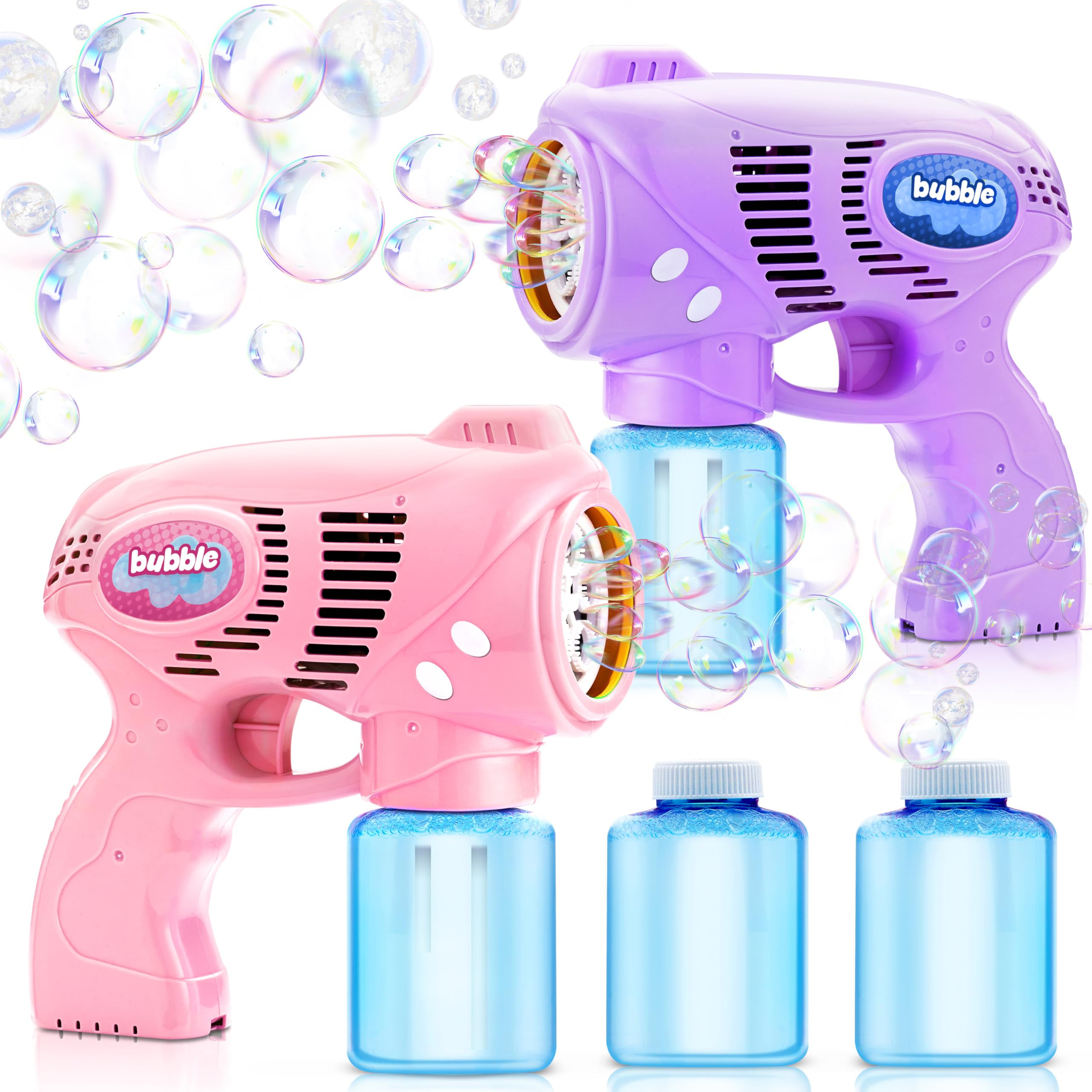 JOYIN 2 Bubble Guns with 2 Bottles Refill Solution, Bubble Machine Gun for Kids, Toddlers, Party ... | Amazon (US)