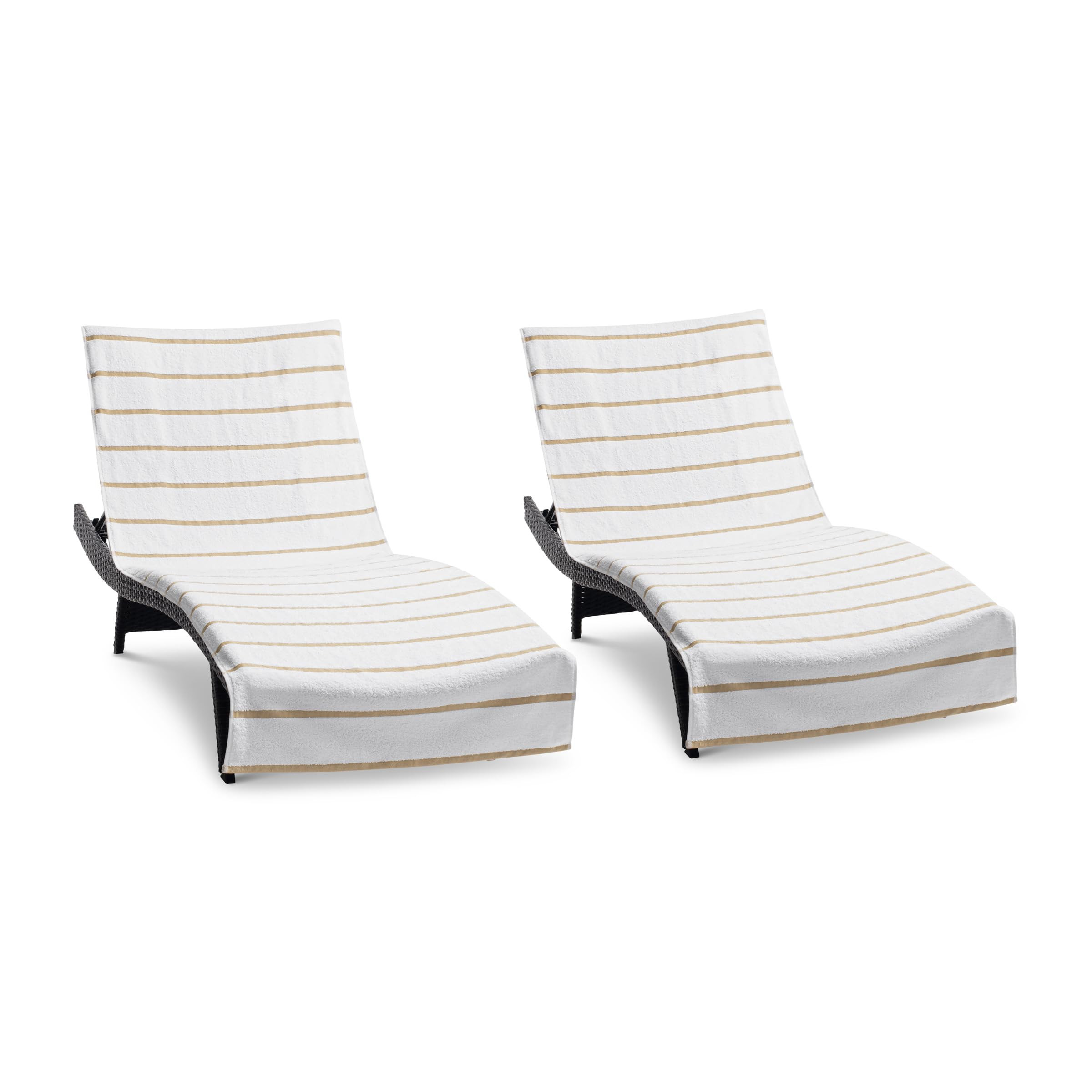 Arkwright Las Rayas Chaise Lounge Cover - Pack of 2 - Terry Towel 100% Striped Soft Cotton with P... | Amazon (US)