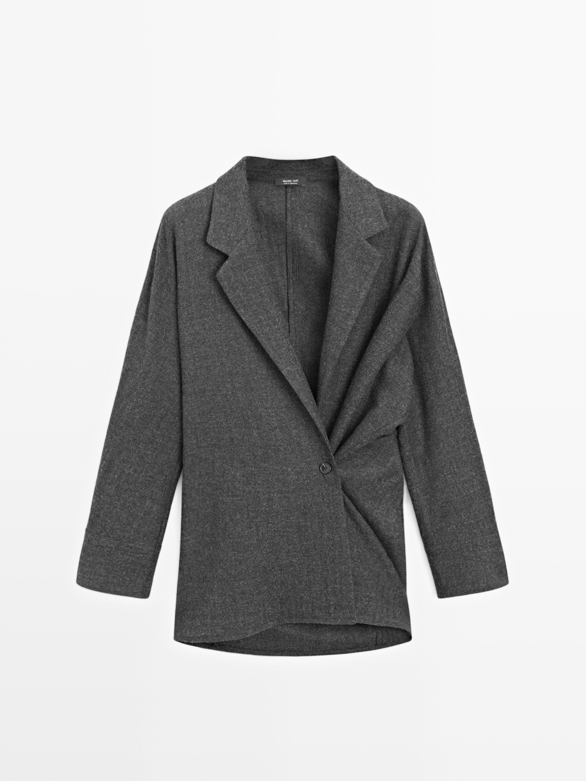 100% wollen overshirt met structuur | Massimo Dutti NL