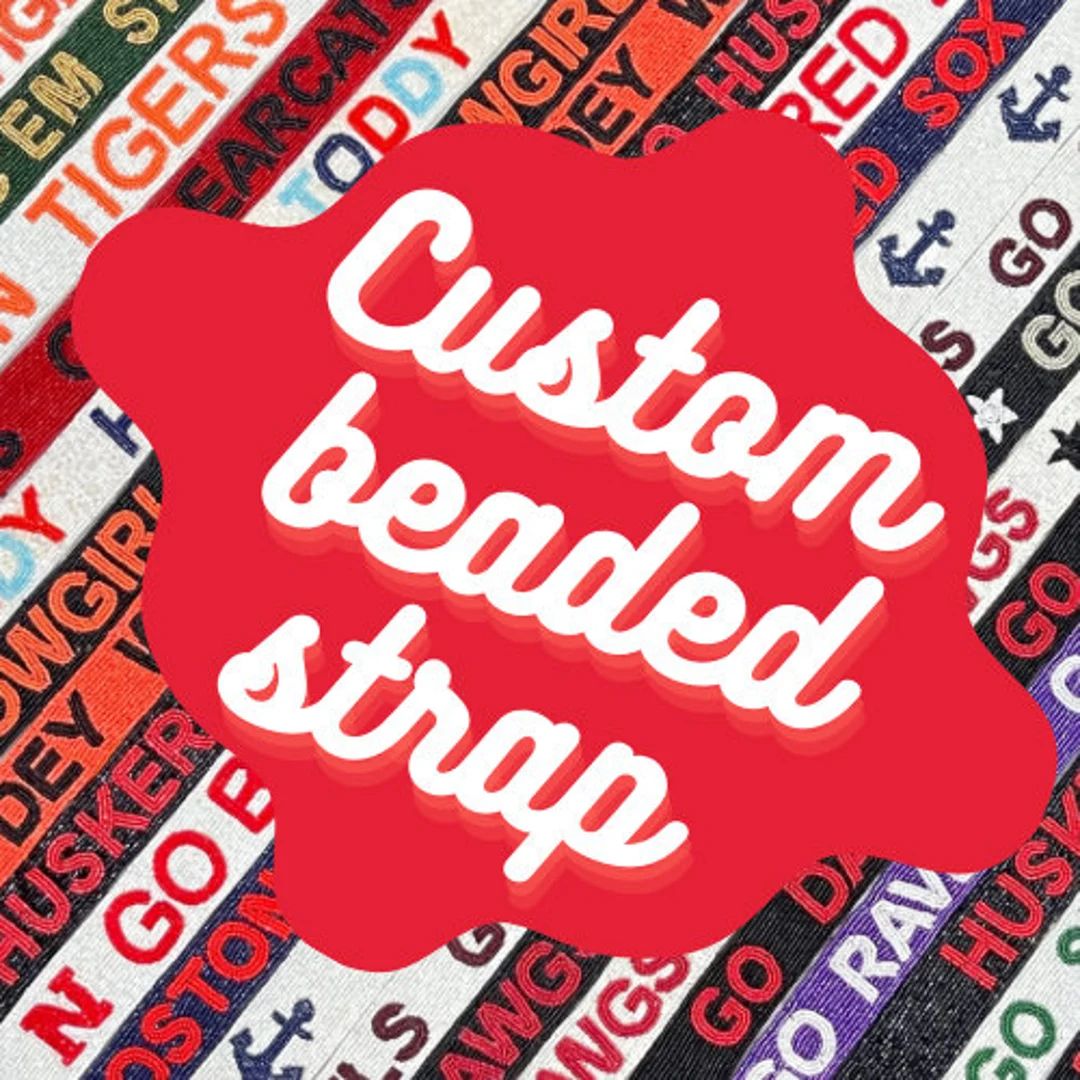 Custom Beaded GO USA Purse Strap