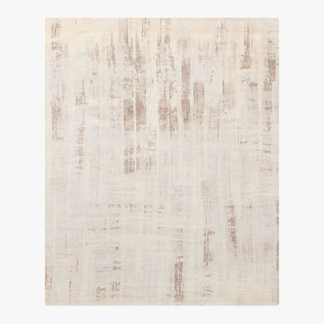 Frize Light Taupe and Cool Grey Wool and Viscose Area Rug 8'x10' | CB2