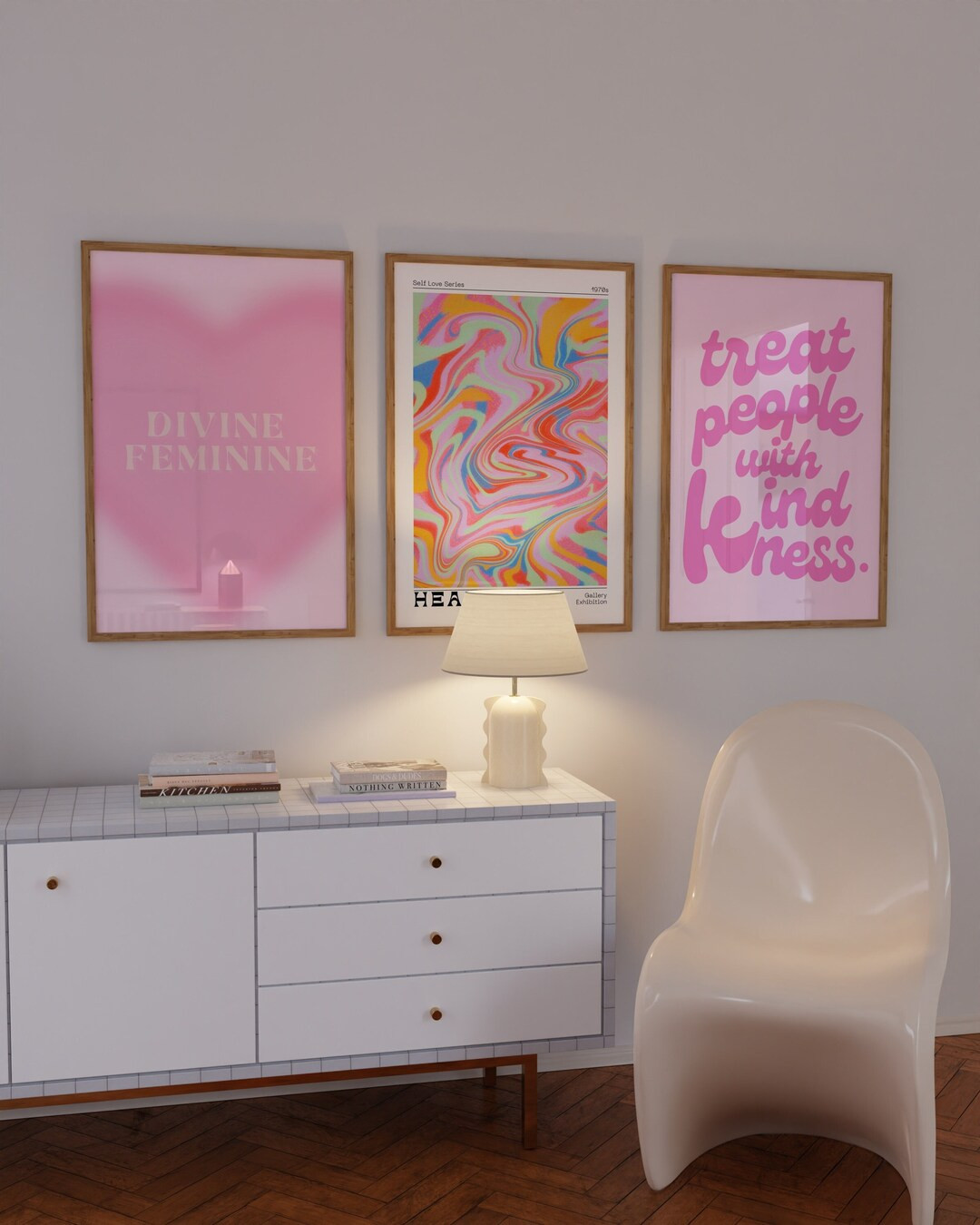 Pink Trendy Prints set of 3|Divine Feminine Print|Healing Aura Gradient Poster|TPWK Harry Styles ... | Etsy (US)