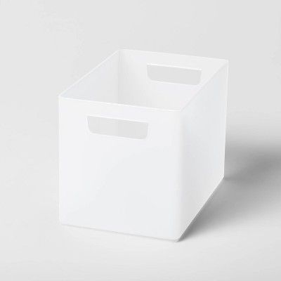 Large 9" x 6" x 6.5" Bathroom Organizer Bin with Handles Clear - Brightroom™ | Target