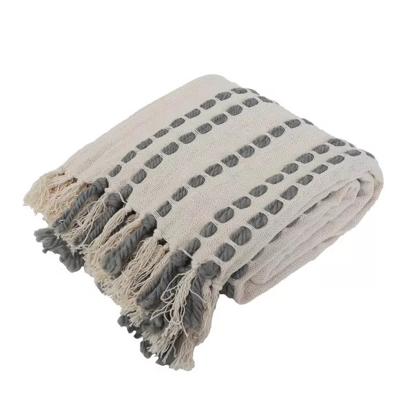 50"x60" Wanda Woven Throw Blanket with Border Fringe Trim - Decor Therapy | Target