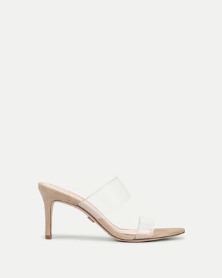 Veronica Beard Asha Mid-Heel Sandal Sand Clear | Veronica Beard