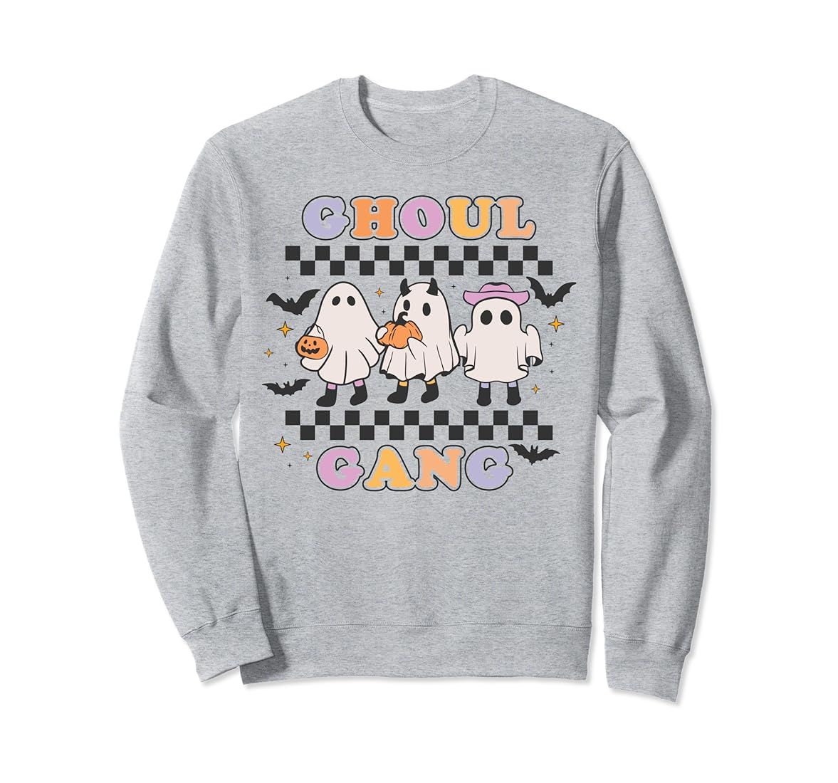 Retro Groovy Halloween Ghoul Gang Ghost Spooky Season Sweatshirt | Amazon (US)