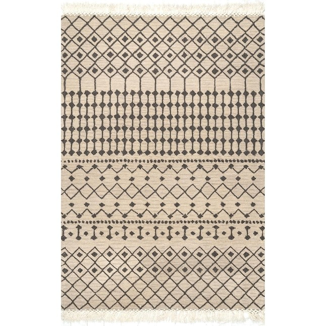 nuLOOM  8 x 10 Wool Beige Indoor Geometric Area Rug | Lowe's