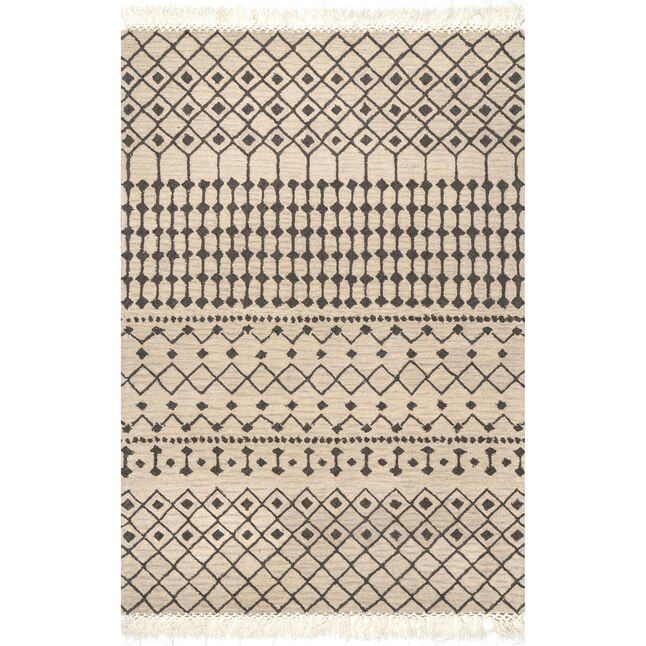 nuLOOM  8 x 10 Wool Beige Indoor Geometric Area Rug | Lowe's