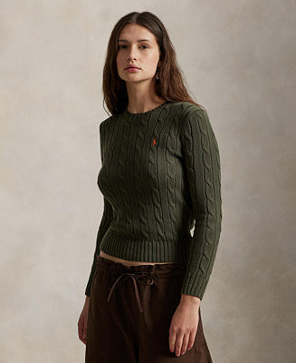 Polo Ralph Lauren Women's Cable-Knit Cotton Crewneck Sweater - Macy's | Macy's