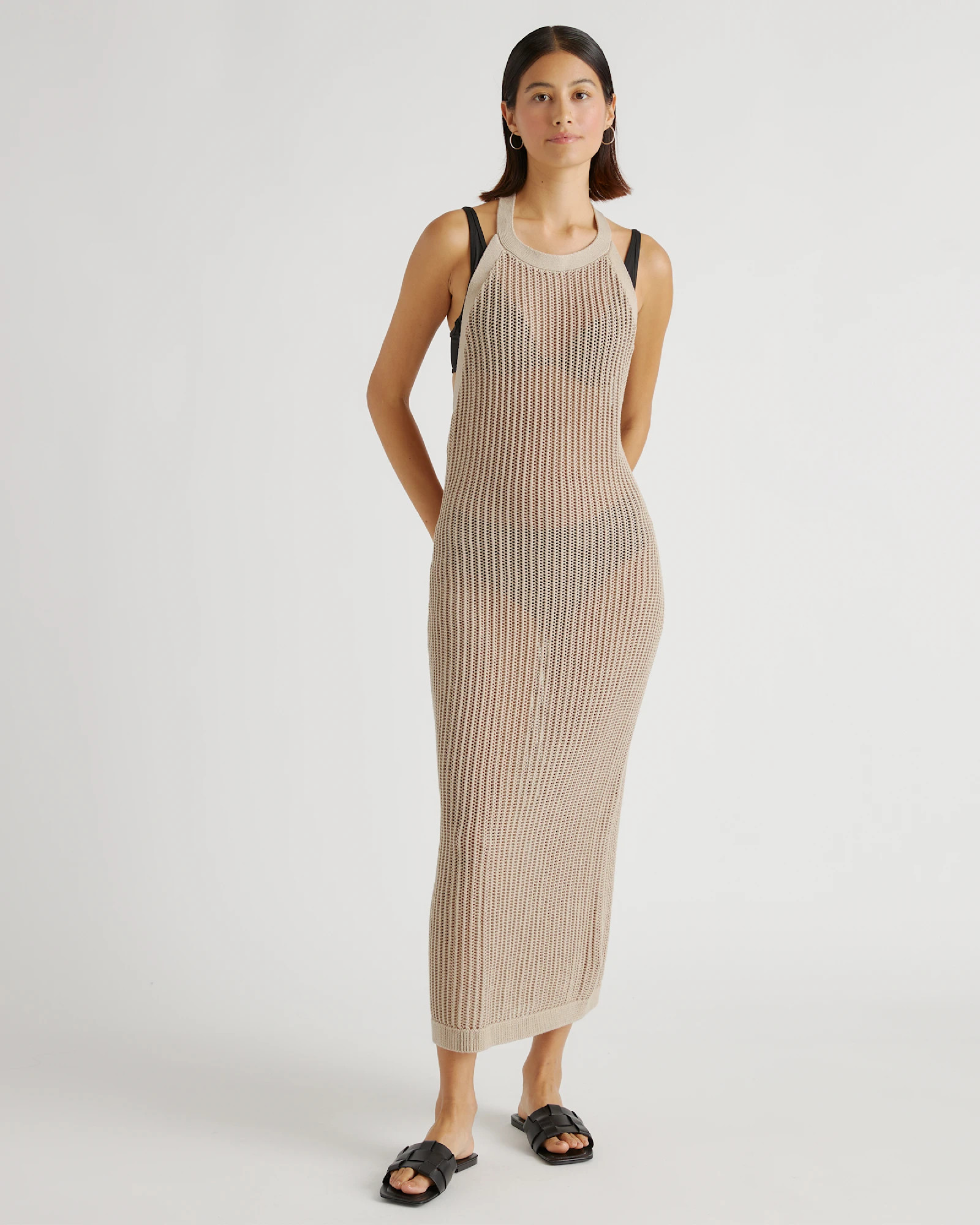 100% Organic Cotton Open-Knit Cover-Up Maxi Dress | Quince