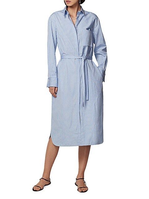 Oversized Striped Belted Shirtdress | Saks Fifth Avenue