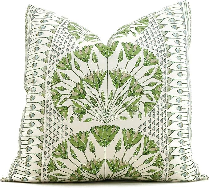 Amazon.com: by Unbranded Anna French Cairo Green Decorative Pillow Cover 18"×18" Thibaut Cushion... | Amazon (US)