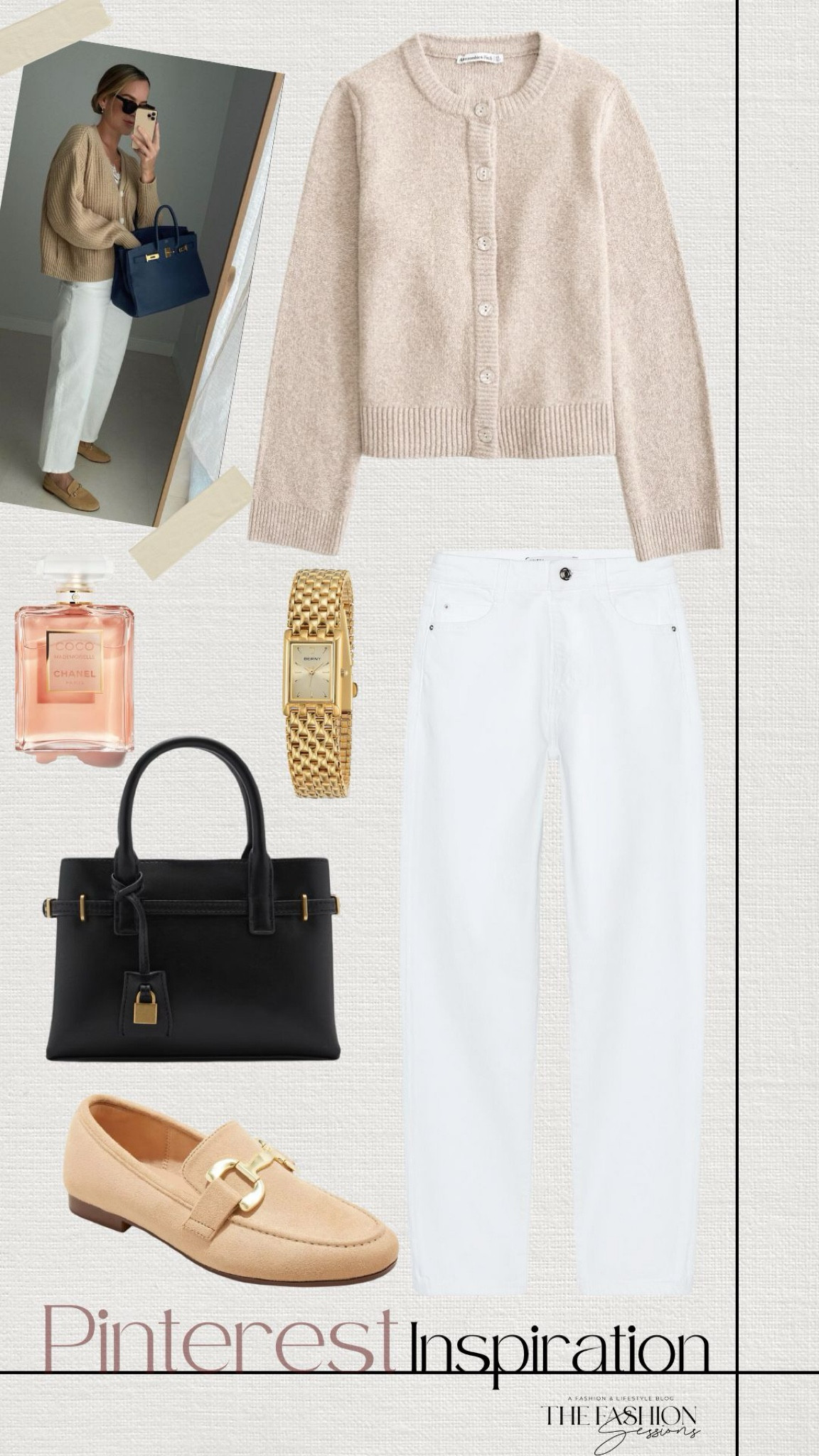 Pinterest Inspiration | Cream Cardigan | White Jeans | Tan Loafers | Handbag | Coco Chanel |

#LTKShoeCrush #LTKStyleTip #LTKSeasonal